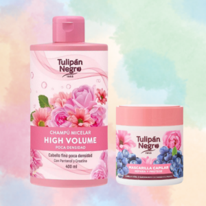 Pack Champú y Mascarilla Volumen Tulipán Negro